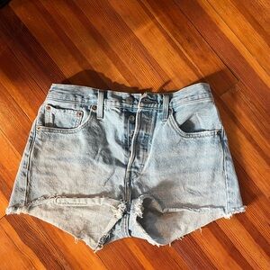 Levi's Blue Jean Shorts Distressed Cut-Off Hem